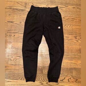 Champion Reverse Weave Black Sweatpants, Small